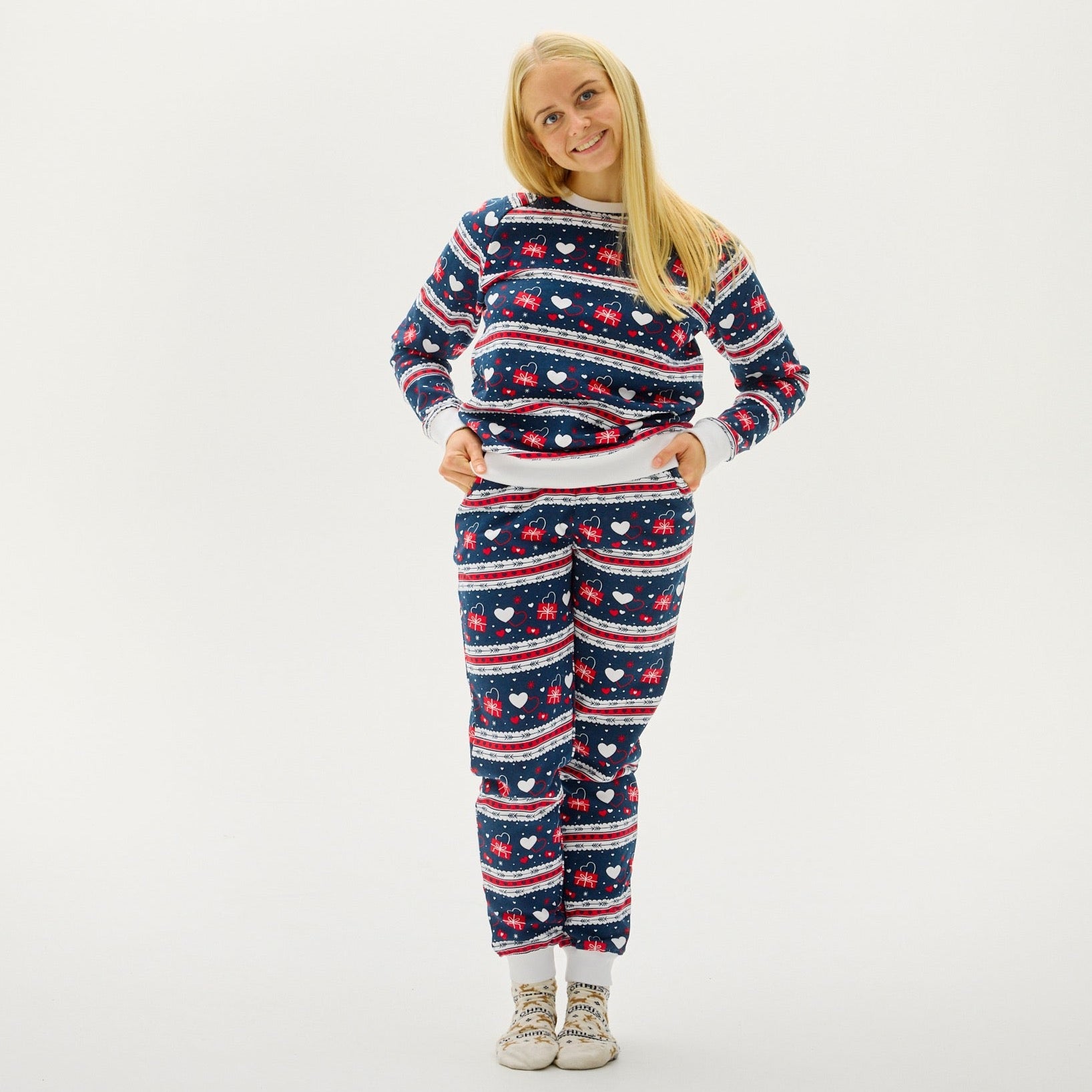 Valentines Sweatsuit Navy - Dam.